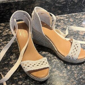 White Espadrille Wedge Sandals